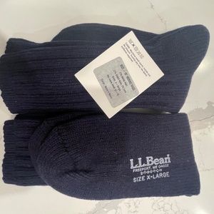 LL Bean Navy Merino Wool Unisex Socks - Set of two pairs - Size XL